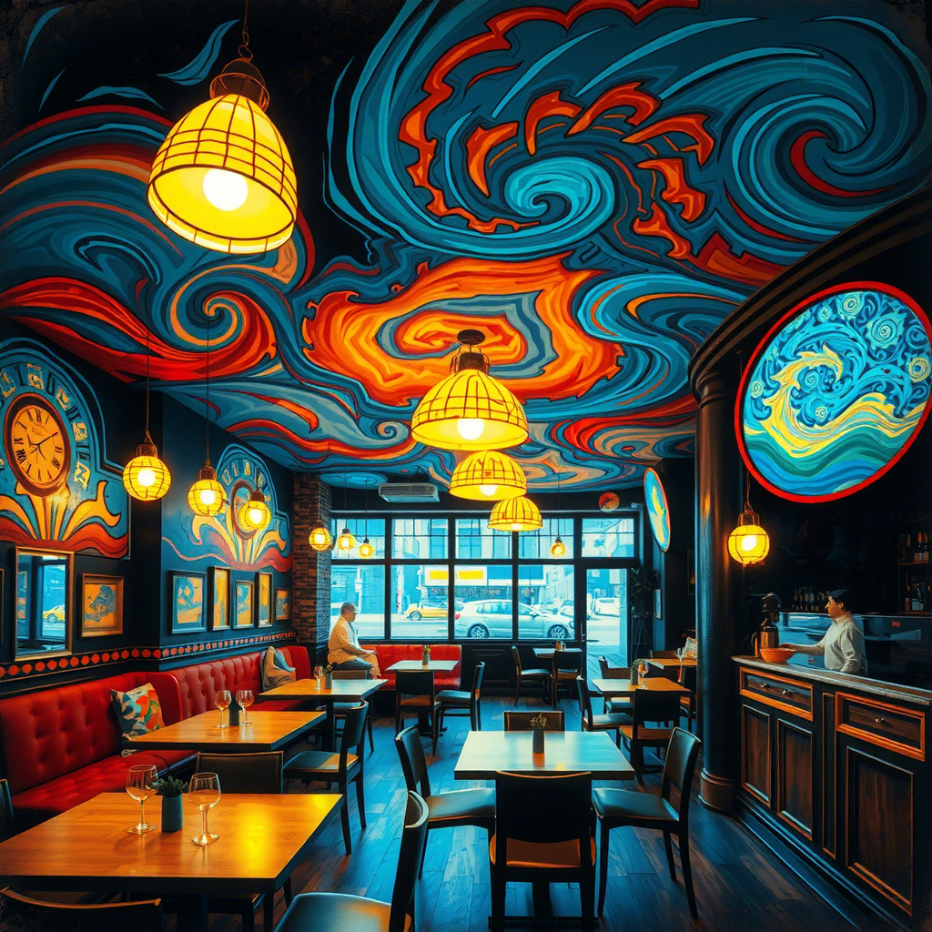 《夜间咖啡馆》 (The Night Café) - 埃德温·亨特·兰塞姆（Edwin Hunt Ransom）创作，但更著名的版本是文森特·梵高（Vincent van Gogh）创作的《夜间咖啡馆》。
