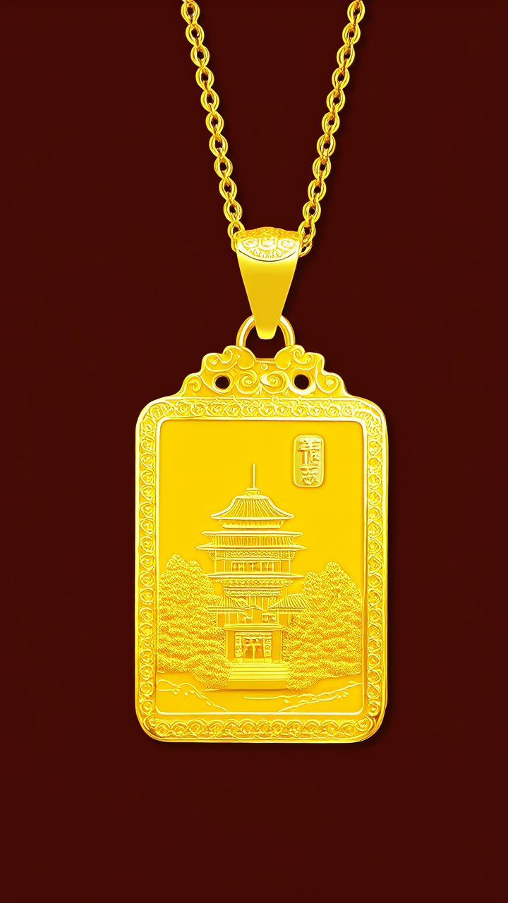老庙黄金吊坠图片