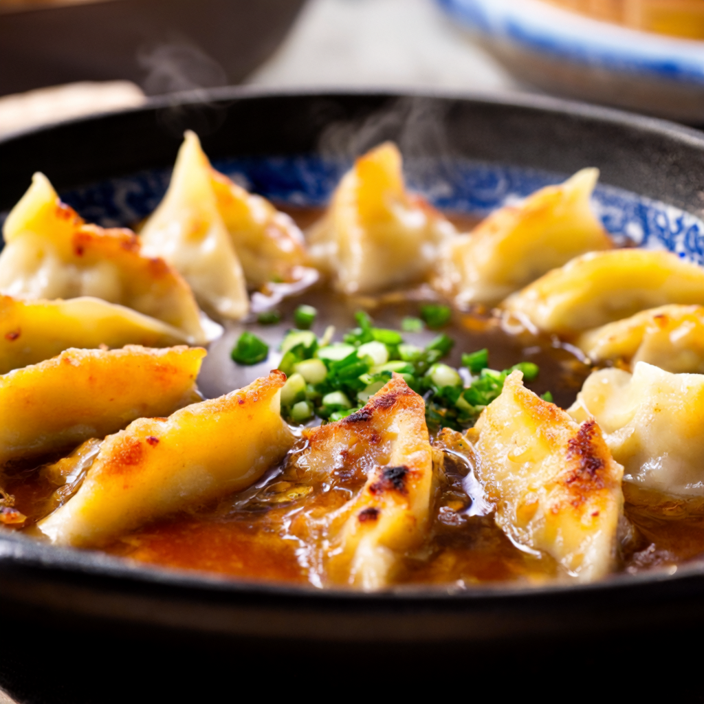 装有食物的浅底锅